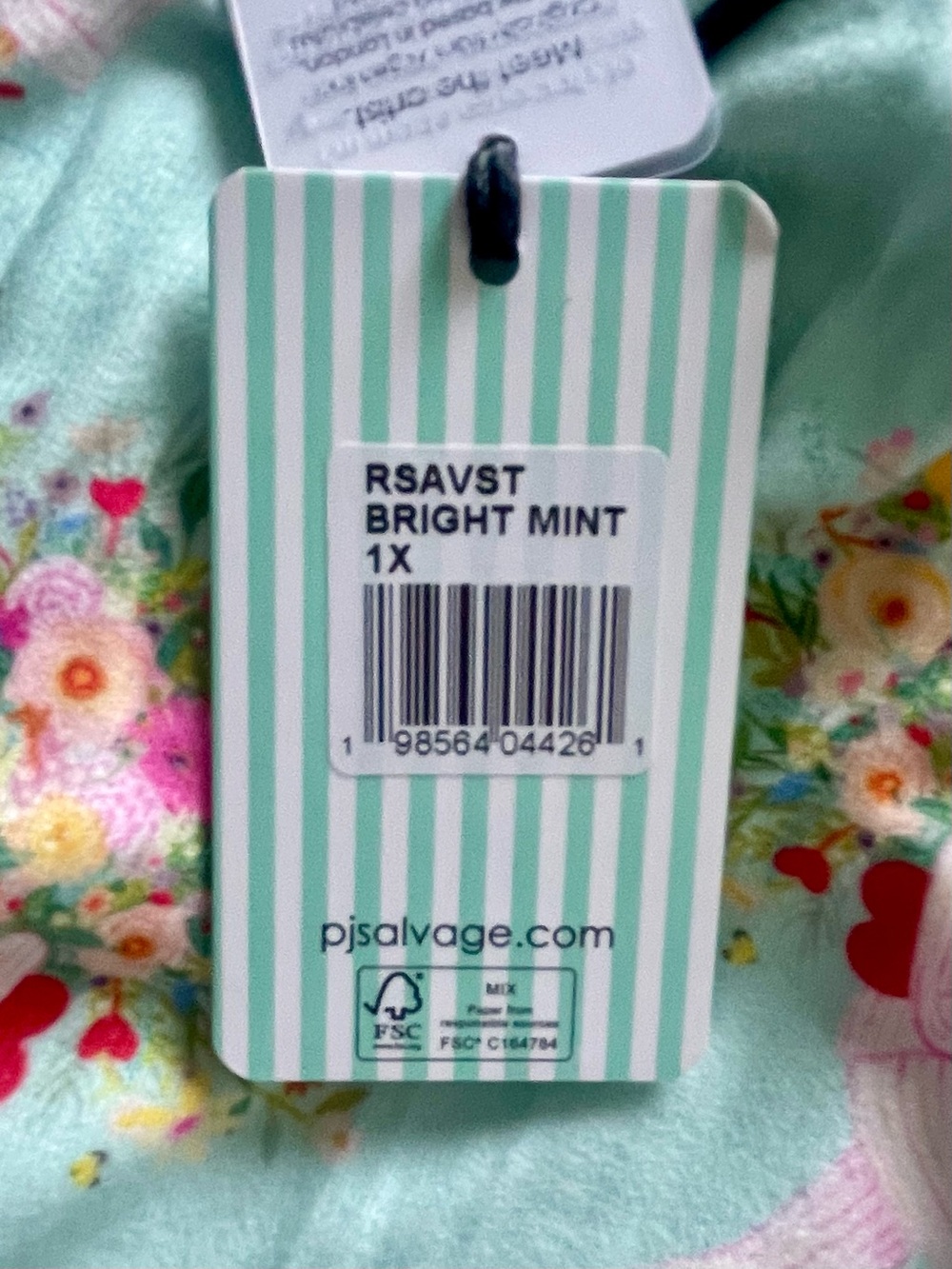 P.J. Salvage x Adrian Valencia Pajama Set NWT 🌸 Bright Mint 1X - Picture 10 of 15